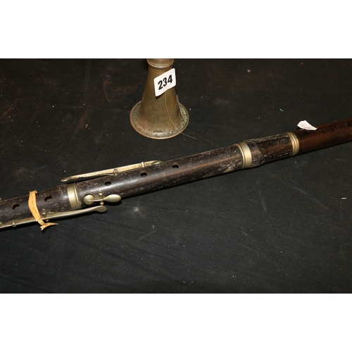 234 - French white metal Class A clarinet by Jerome Thibouville-Lamy of London and Paris and another