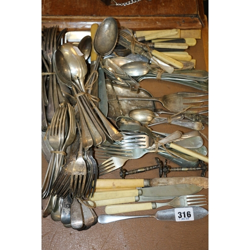 129 - Collection of silver-plated flatware.