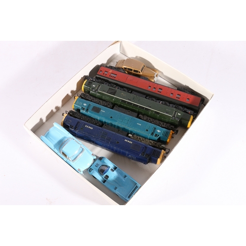 147 - Tri-ang model trains, Corgi Porsche, Dinky Rolls Royce and others.