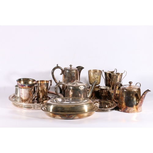 149 - Large collection of silver-plate including tea service, tray, pair of vases, Hotelware services, tur... 