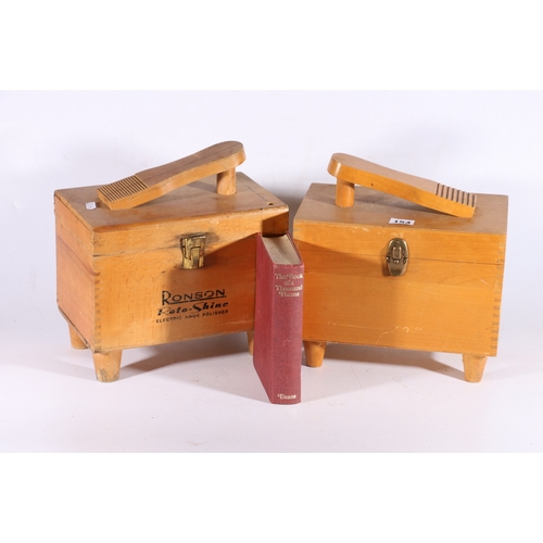 154 - Two Ronson Rotoshine electric shoe polishers boxes.