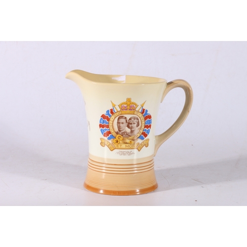 17 - Shelley commemorative ware musical jug 1937 Coronation HM King George VI 'Health Unto His Majesty'.