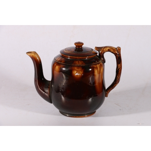 26 - Large Scottish Pottery brown glazed teapot, possibly Prestonpans.