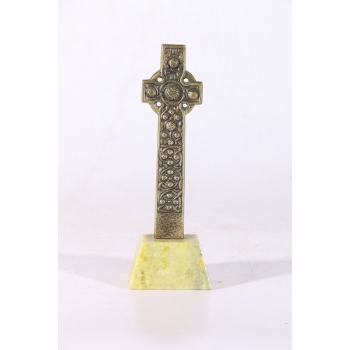 28 - Celtic cross on onyx base.