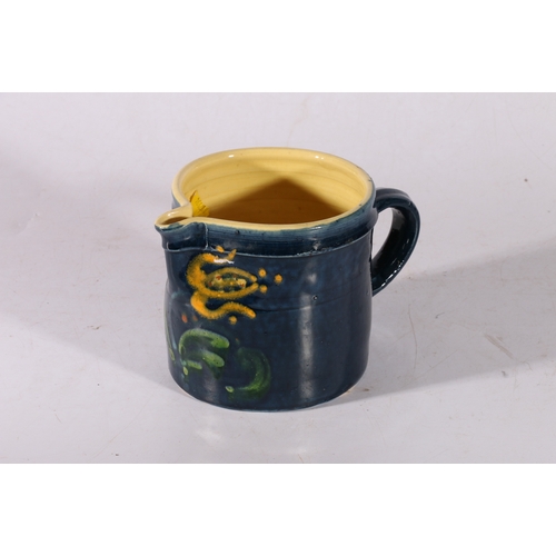 31 - French St Apriz blue glazed pottery jug.