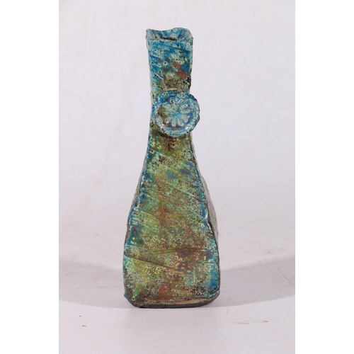 8 - Studio Pottery glazed blue and green ground vase.