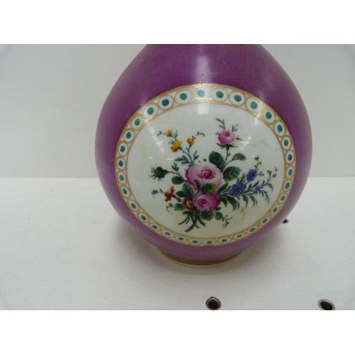 18 - Samson of Paris style purple ground floral decorated vase.