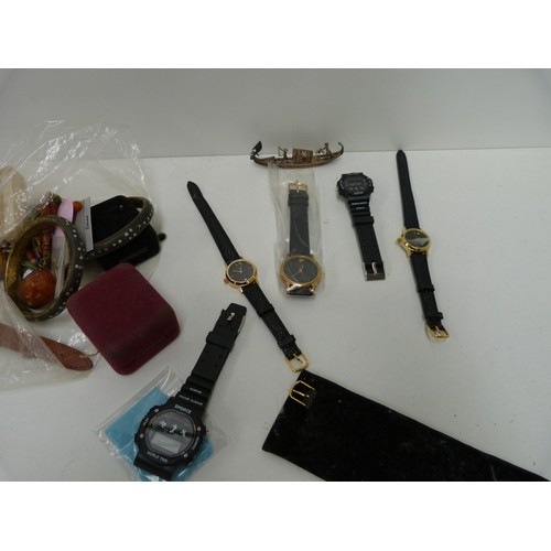 19 - Large bag of costume jewellery to include watches.