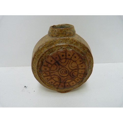 23 - Studio pottery 'moon flask' vase.