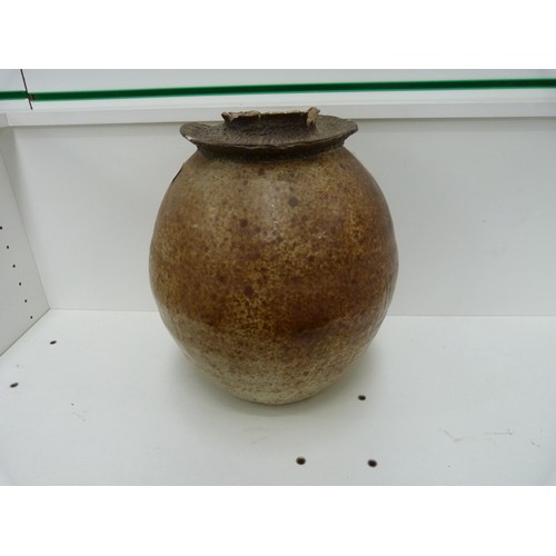 26 - Vost glazed studio pottery vase (damages).