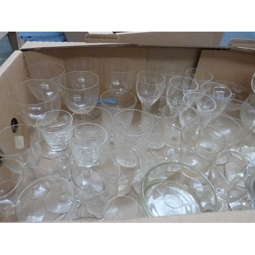 82 - Large box of glassware.