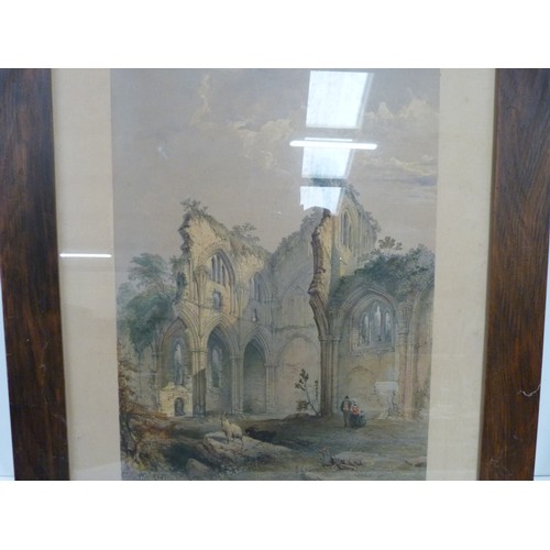 110 - Antique coloured print of Netley Abbey.