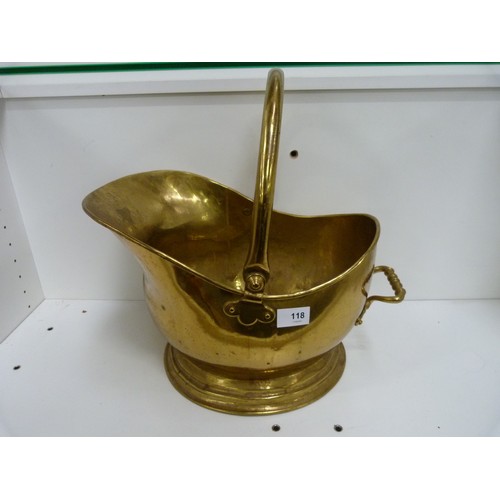 118 - Large brass coal  bucket.