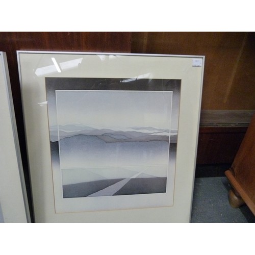 132 - Two modern colour prints of abstract landscapes