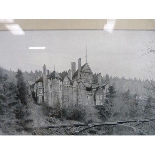 139 - Framed photographic print of Cragside near Rothbury, first house in the world powered by Hydro elect... 