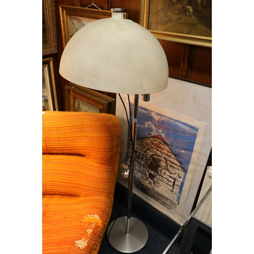 486 - Pair of mid 20th century design standard lamps with adjustable arm shades, 160cm tall