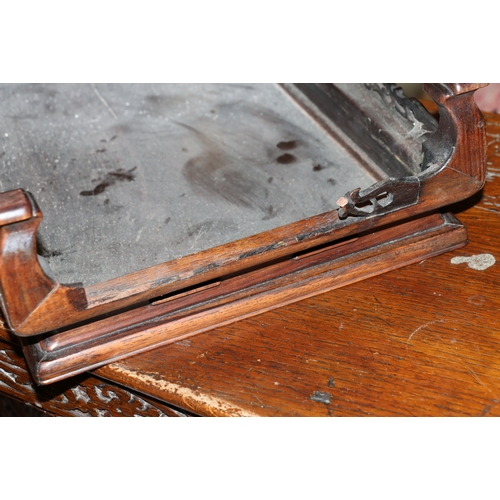 399 - Large 19th century Chinese hardwood stand, the rectangular top with shaped and pierced carved apron,... 