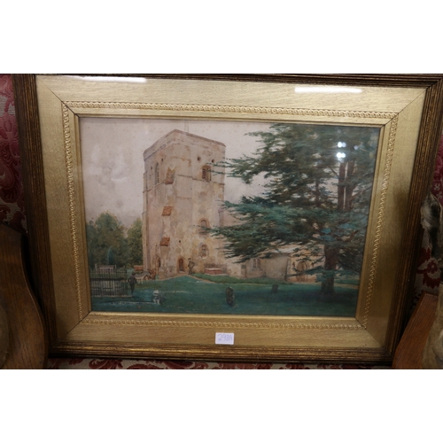 298A - W HAMILTON CRAWFORD RSW, St Mary's Church, Redbourne,signed and dated 1918, watercolour, 31cm x 44cm... 