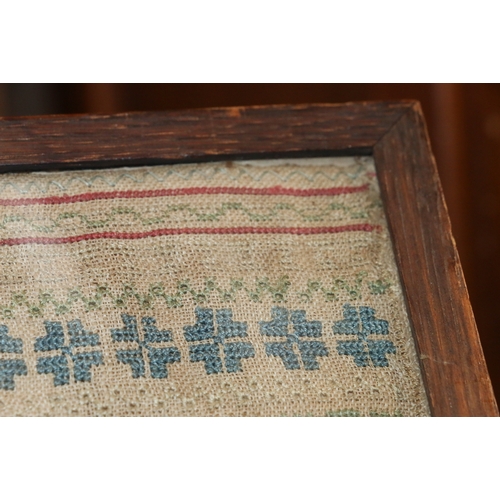 322 - 18th century needlework alphabet sampler by Hannah Kelsall of Warrington (1714-1758) dated 1722 (age... 