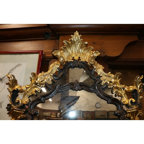 452 - Chippendale style gilt pier glass mirror in the Rococo manner of rectangular form with pierced scrol... 