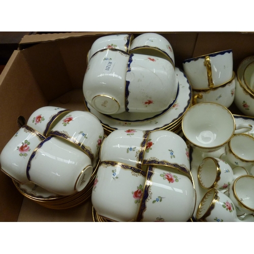 177 - Large Wedgewood blue floral tea set.