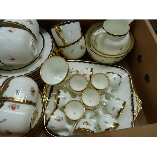 177 - Large Wedgewood blue floral tea set.