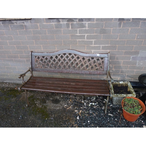 418 - Cast iron garden bench.