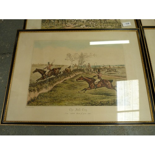 423 - Four vintage hunting prints by R E Reeves.