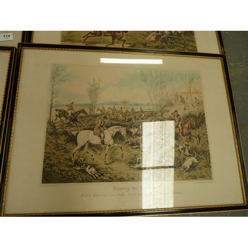 423 - Four vintage hunting prints by R E Reeves.