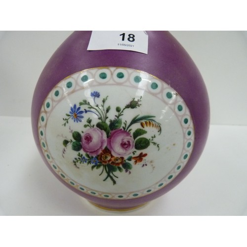 18 - Samson of Paris style purple ground floral decorated vase.