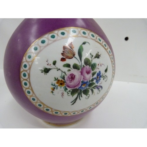 18 - Samson of Paris style purple ground floral decorated vase.