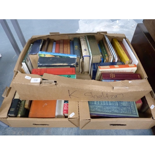 115 - Three boxes of assorted vintage books.