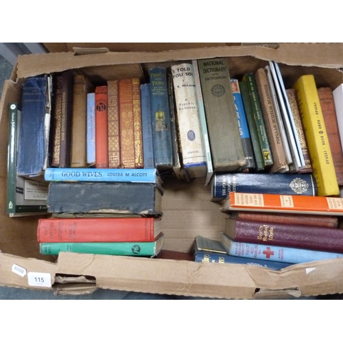 115 - Three boxes of assorted vintage books.