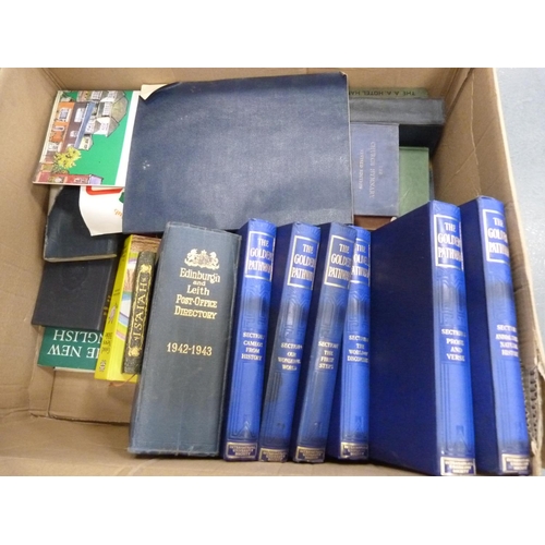 122 - Assorted vintage books including The Golden Pathway, hymn books etc.