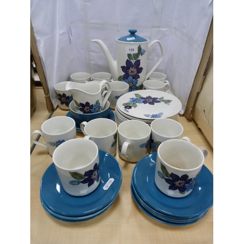 138 - Vintage floral decorated part tea set.