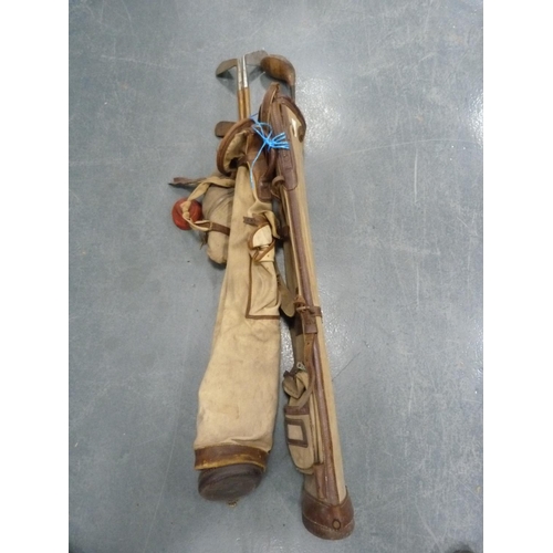 147 - Vintage golf club, lady's mashie niblick and four other hickory shafted golf clubs.