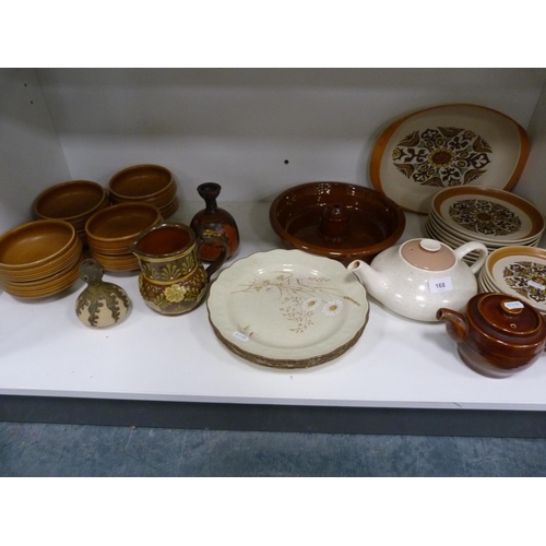 168 - Royal Doulton Lambeth plates, Langley plates, teapots etc.