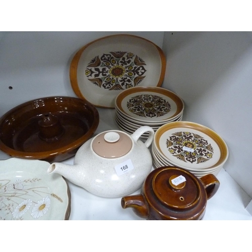 168 - Royal Doulton Lambeth plates, Langley plates, teapots etc.