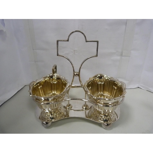 17 - Plated four-piece tea set, three-piece tea set, another teapot and a sugar and cream set.