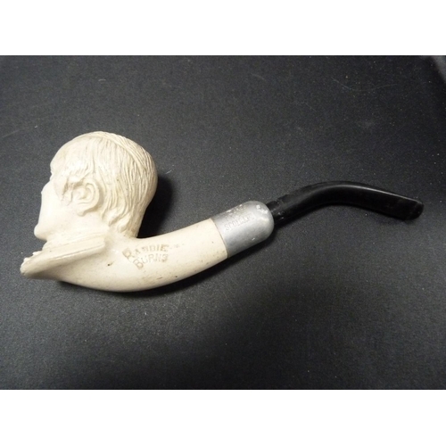 187 - Carton of assorted pipes, some silver and meerschaum, and others.