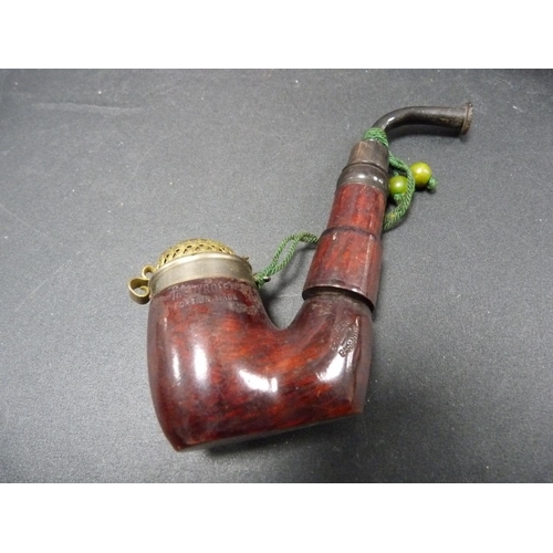 187 - Carton of assorted pipes, some silver and meerschaum, and others.