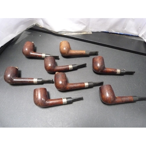 187 - Carton of assorted pipes, some silver and meerschaum, and others.