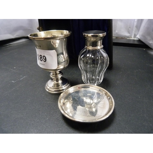 189 - Silver communion set.