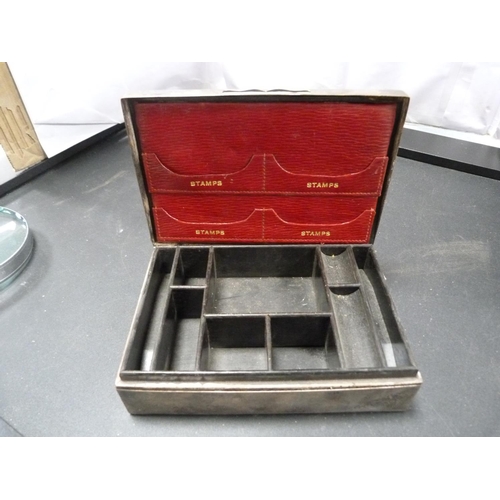 194 - London silver writing box with fitted interior.