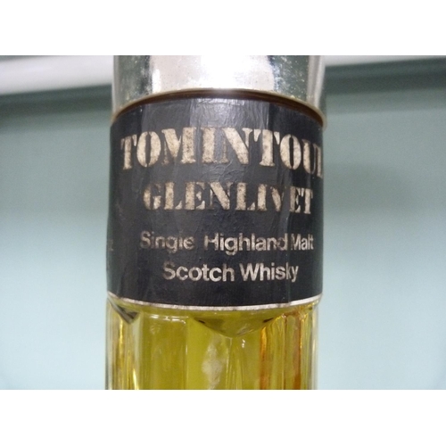 206 - Tomintoul Glenlivet single highland malt Scotch whisky, 70 proof, in perfume bottle.