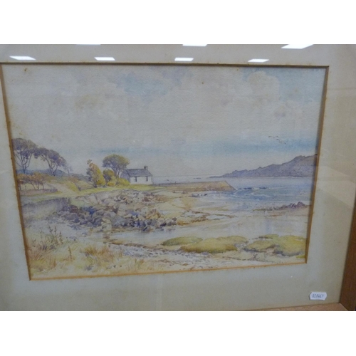 218 - ANN DALLAS, coastal scene, watercolour and another.  (2)