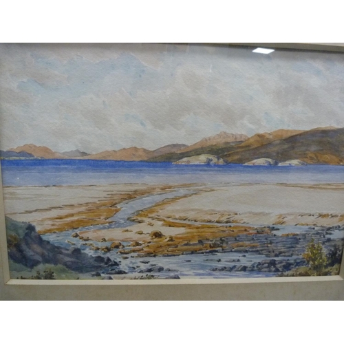 218 - ANN DALLAS, coastal scene, watercolour and another.  (2)