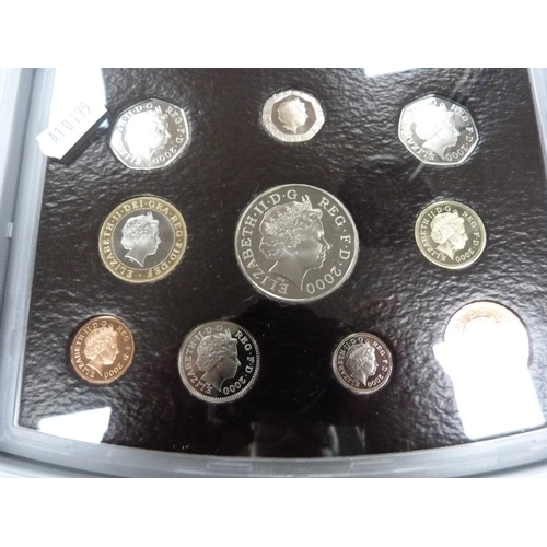 245 - Royal Mint United Kingdom Proof Coin Collections, 2000 - 2004.