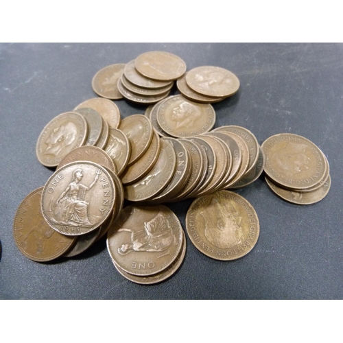 248 - Large quantity of large brass pennies.