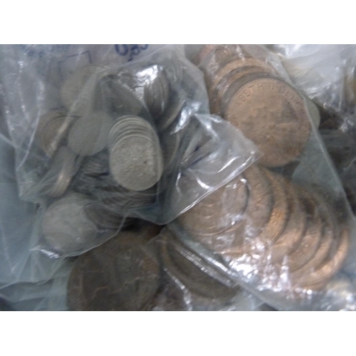 250 - Assorted coins including pennies, Euros and other foreign coins.